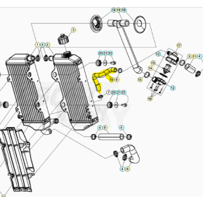 Beta Vannslange Radiator - Topp RR 2T  20->