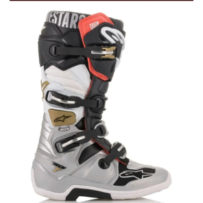 Alpinestars Støvel Tech 7 Svart / Sølv / Hvit / Gull Str 48