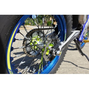 Sherco Bakfelg m/Dekk,Skive,Drev  Blå ring og Gul fluor/blank nav