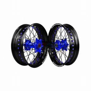 Sherco SE/SEF SM Pro Supermotard Hjul Bak 17x5,00 Blått Nav-Sort Felg-Blåe Nipler-Sorte Eiker