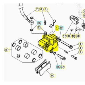 Beta Grimeca Kaliper Foran Evo/Rev Sort 04->