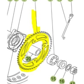 Beta Bakdrev Original 125 LC 46T 428 Sølv alu