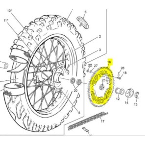 Sherco Bakdrev 50T 2/4T Sølv End