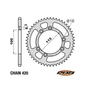 Beta PBR Bakdrev 50ccm 50T 420 Alu (02-05)