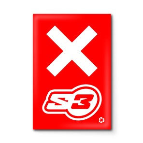 S3 Skilt Kryss 50 stk 12x18cm Plastikk